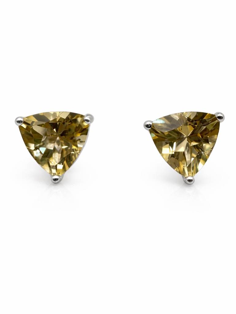 S925 Citrine Triangle Studs